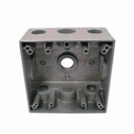 Mulberry Electrical Box, 30.5 cu in, Outlet Box Type, 2 Gangs, Aluminum, Square Shape 30248